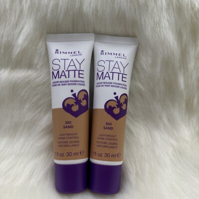 2 Pc - Rimmel Stay Matte Liquid Mousse Foundation 300 Sand 1 fl.oz / 30 ml Each