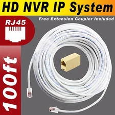 100ft SWANN NVR POE SWNVK-873008 NVR8-7300  HD NVR IP 100% Copper Cable
