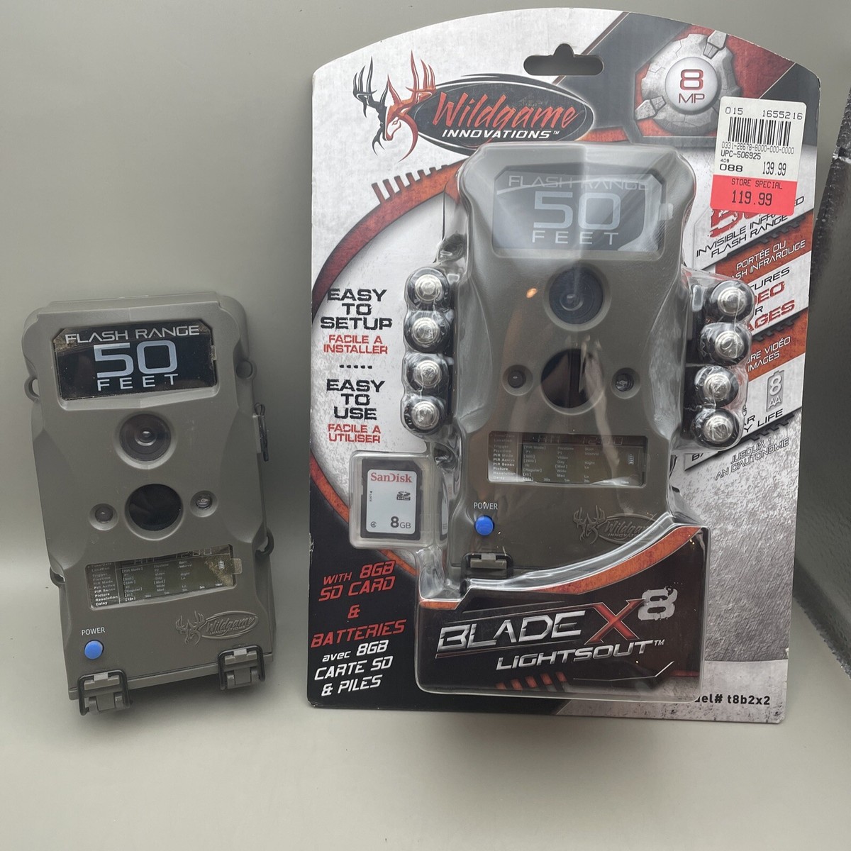 Wildgame Innovations Blade X8 Lights out Trail Outdoor Camera Model #t8b2x2  W/SD