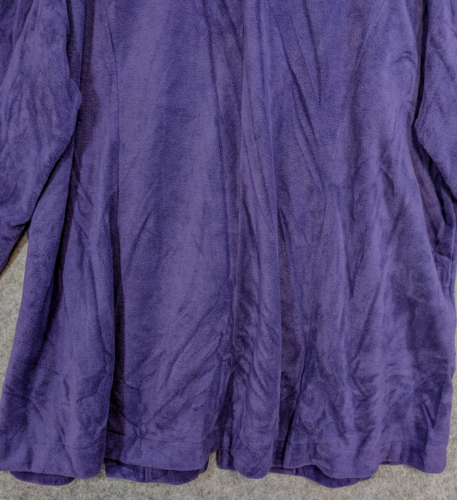 Roamans Jacket Womens 5X 38 40 Purple Stretch Fleece Button-Up Coat Pockets Cozy - Picture 10 of 14