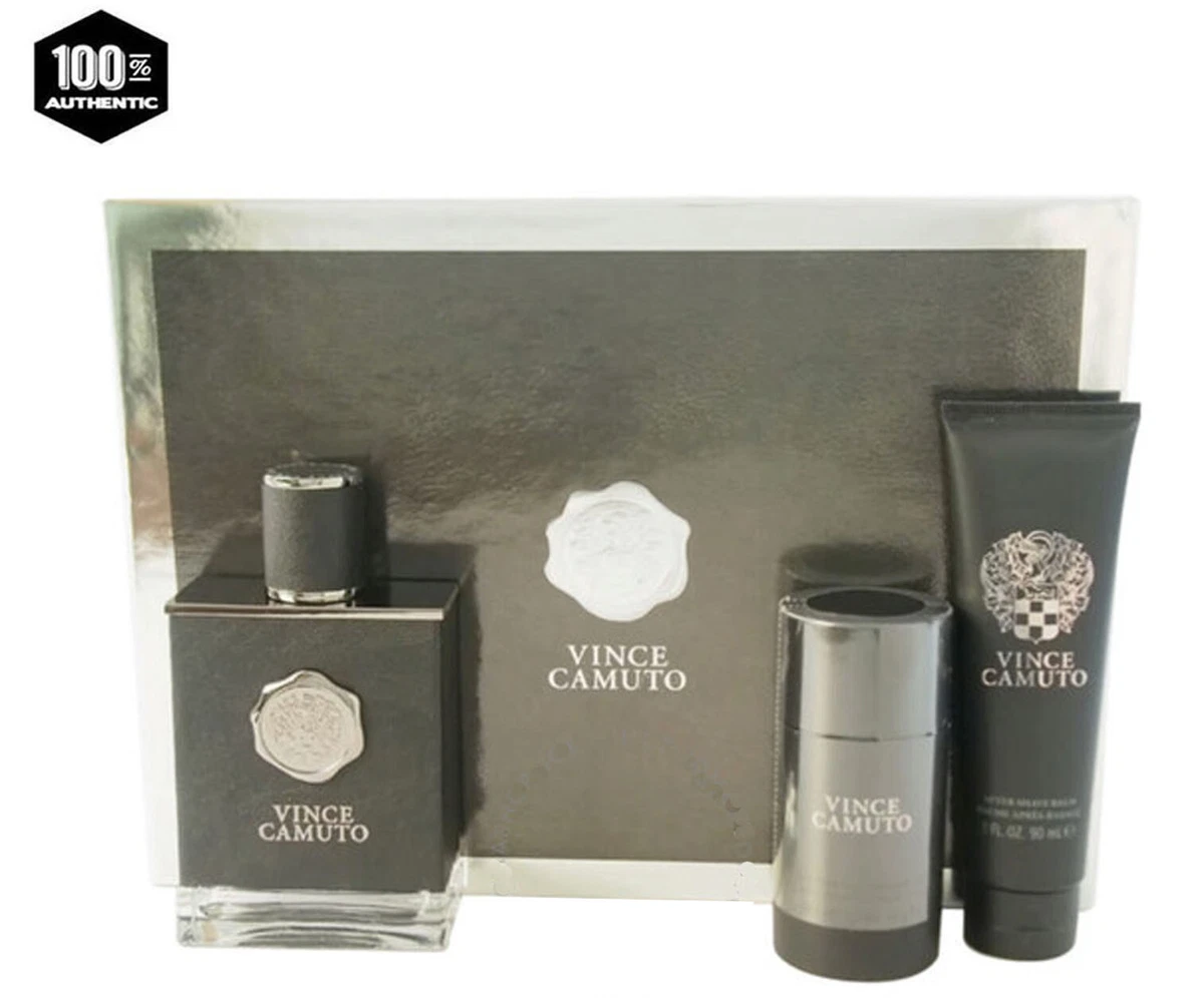Vince Camuto Cologne Gift Set 3 PC 3.4 oz EDT Sp 3.0 oz ASBalm 2.5 oz Deo