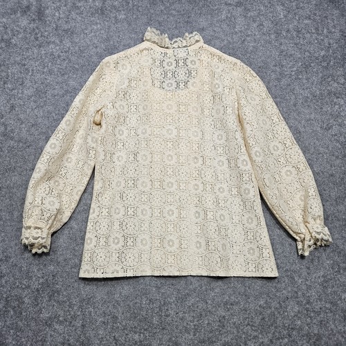 Tumbleweeds Vintage 70s Ruffle Mod Hippie Lace Button Front Long Sleeve Blouse M, $39.99 - Photo 2
