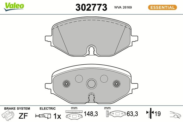 Valeo Bremsbelagsatz, Scheibenbremse 302773 FüR Audi Cupra Seat Skoda VW-image