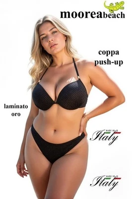 MOOREAbeach 421 Costume Bikini Femme Avec Tasse Push Up E Ferretti Made IN Italy - Photo 1/4