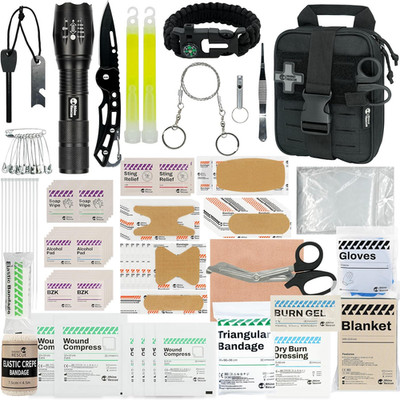 Survival First Aid Kit, HSA/FSA Eligible, Emergency Kit Molle Pouch IFAK Medical