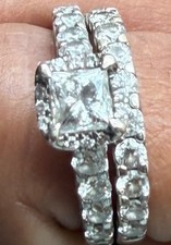 wedding ring sets for women 14k white gold 1 1/3k diamond