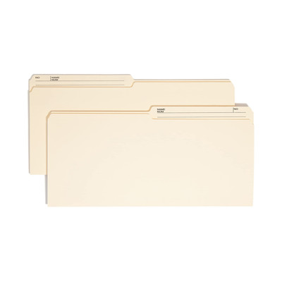 Smead Reversible File Folder 1/2-Cut Printed Tab 2Nd Position Legal Size Manila