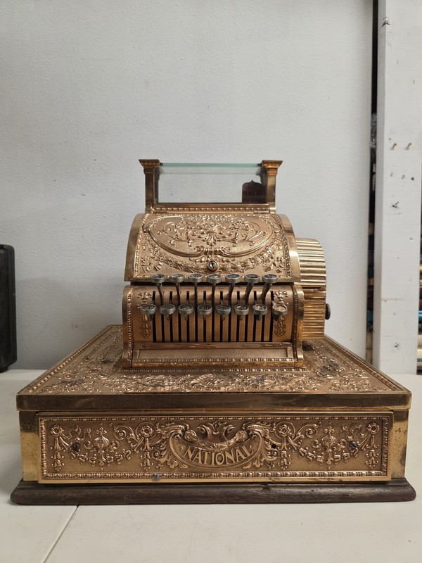 Antique 1904 Brass National Cash Register Model 52 1/4    AS-IS     PARTS/REPAIR