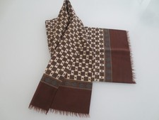 Herrenschal Vintage braun-creme  gemustert Original 60er/70er - Topp