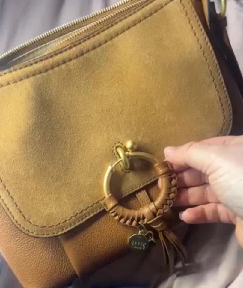 Bolso Bandolera See By Chloe Cuero y Gamuza Marrón Joan Satchel NUEVO Foto 2 de 4