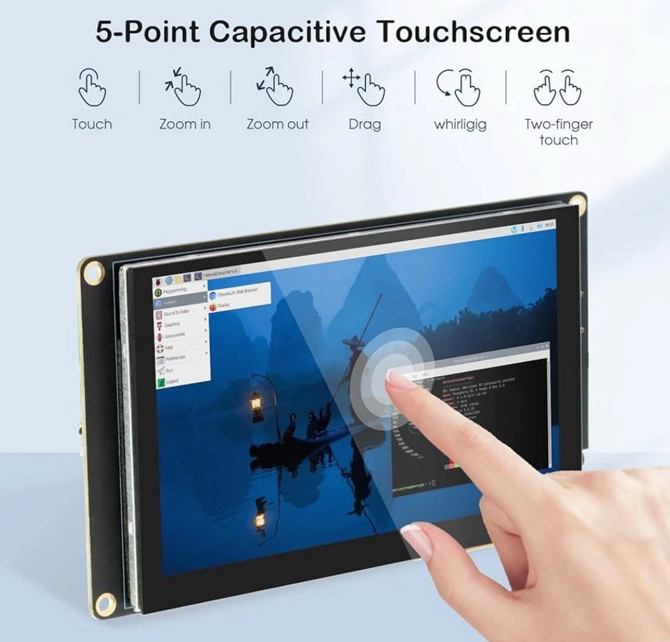 ELECROW Touch Screen Monitor for Raspberry Pi, 5 Inch Mini Monitor 800×480 HD - Image 3 of 4