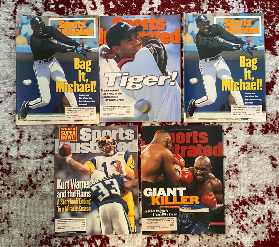 Lot of 46 Vintage Sports Illustrated Magazines - Including Tiger Woods 1st Cover - Image 2 of 4