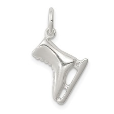 Sterling Silver 3D Polished Ice Skate Charm