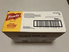 Boîte de 500 paquets de moutarde jaune française neuve (exp avril 2026)