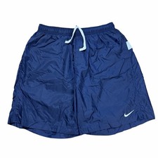Vintage Y2K Nike Micro Swoosh Windbreaker Embroidered Blue Shorts Size L