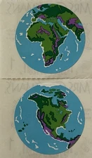 WORLD Stickers(2pc)Mrs. Grossman's•Earth•Planet•Land •Ocean•Country•Card Making•