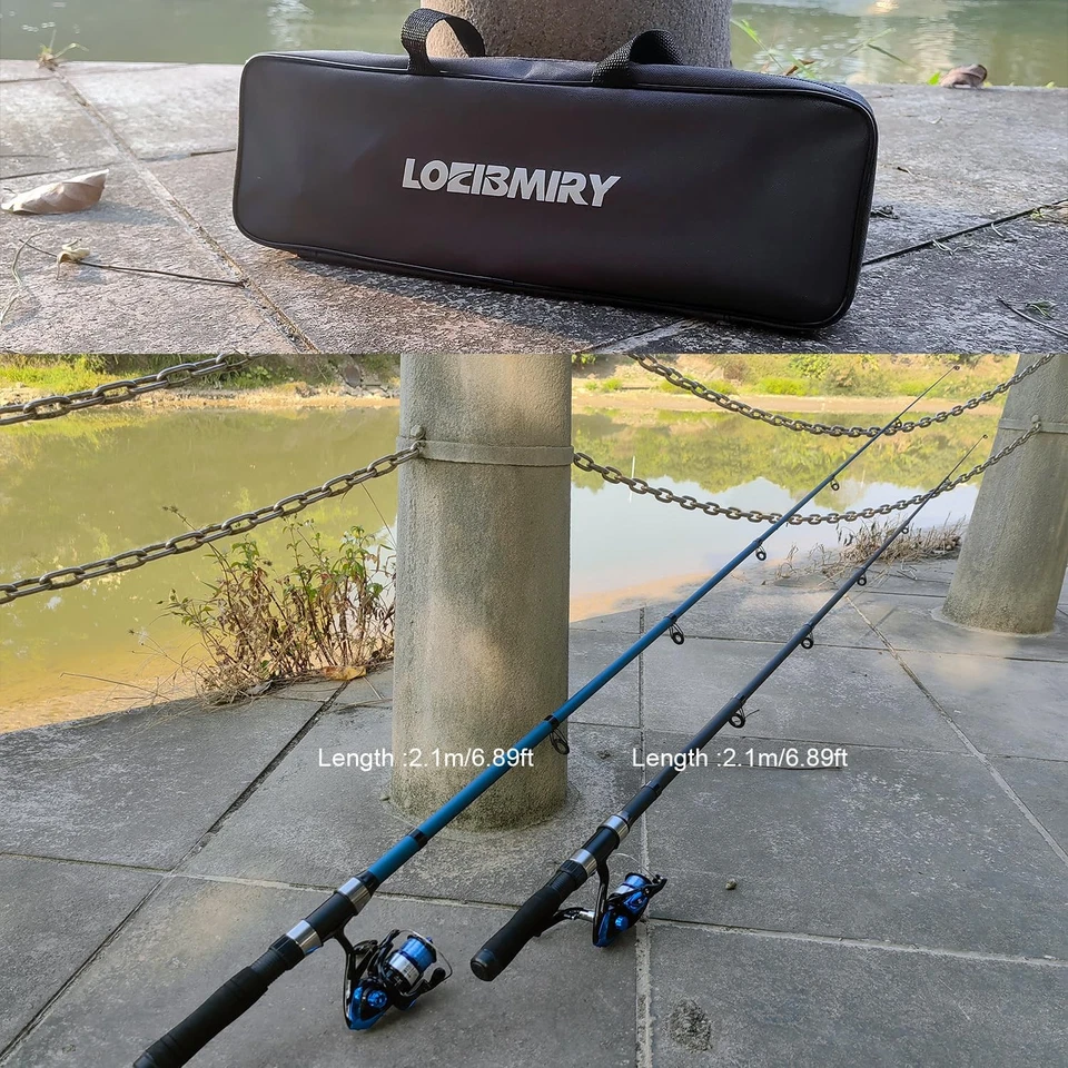 2 Pack 2.1m/6.89ft Telescopic Spinning Fishing Rod Reel Combos with Carrier B... - Image 3 of 4