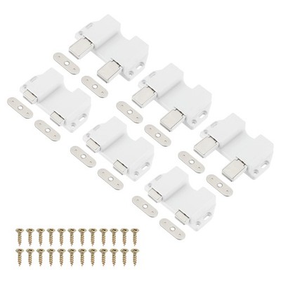 6 Pcs Magnetic Push Latch, Small Double Push to Open Door Touch Latch, White