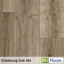 Cherbourg Oak 543 Brown Wood Plank Effect Starline Vinyl Flooring Lino Roll