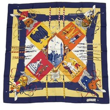 Hermes Silk Square Scarf Carre 90 CARNAVAL DE VENISE Multicolor 88  