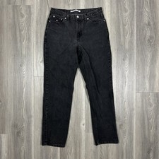 Vintage Tommy Hilfiger Black High Rise Straight Leg Jeans Women Size 8 2001 Y2K