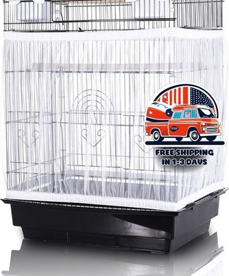 Recogedor De Semillas Para Jaula De Pájaros, Con Falda De Malla Elástica Y Ajust