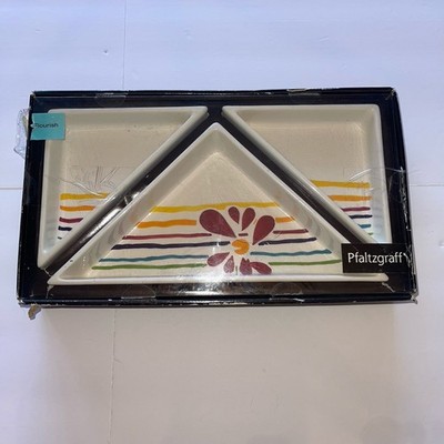 Pfaltzgraff Flourish Modular Tray 3 Pc Box HTF