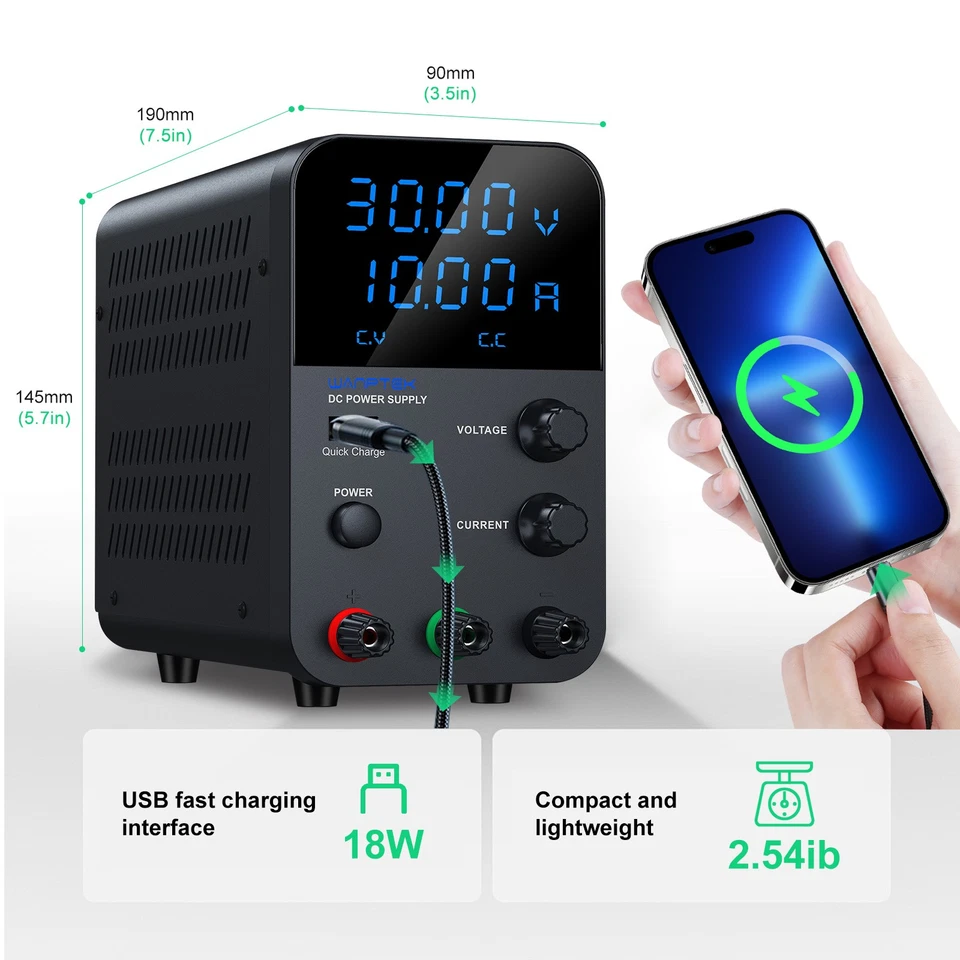 Lab Adjustable Power Supply DC 0-30V/60V/120V 0-3/5/10A Variable Bench Switching - Image 4 of 4