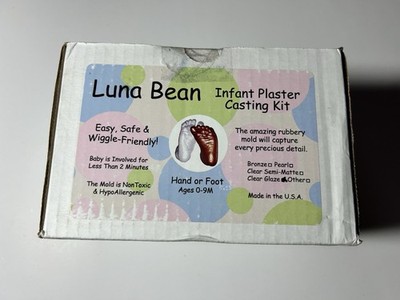 Luna Bean Baby Keepsake Hand Foot Plaster Mold Casting Kit -BRONZE - Baby Gift