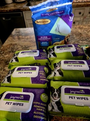 LOT Of 7!.Furry Friends Pet Wipes. Pads.  Retriever
