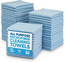 All Purpose Microfiber Towels 16x16 Inches 50 Pack Reusable Cloths for Cleaning
