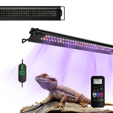 12W UVB Reptile Light, Dimming UVB UVA Reptiles Strip Lamp, LCD Remote Contro...