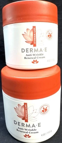 2 derma e anti-wrinkle renewal cream 4oz ea scuffed exterior