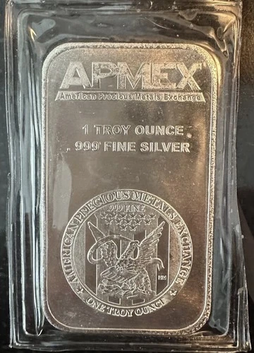 1 Apmex Bar 1 Troy oz.999 Silver. Sealed bullion bar for collecting