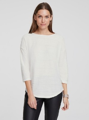 Shirt Weiß 38 Rick Cardona Damen Shirt Rundhals 3/4-Arm Effektgarn ''ecru'' 4.6640