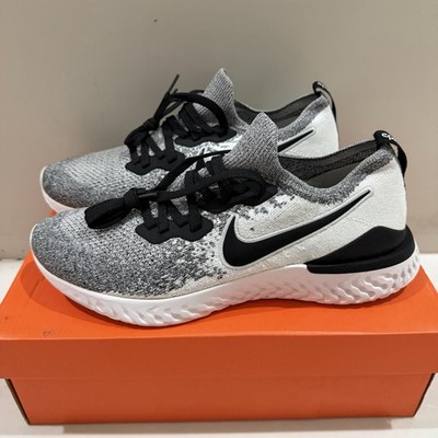new nike Epic React flyknit 2 White/Black Running Shoes Sneakers Mens 10.5