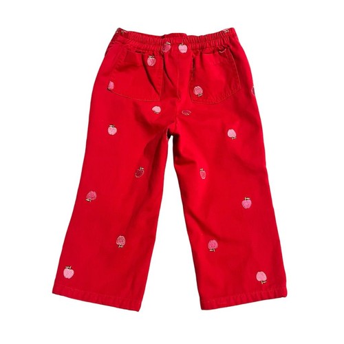 Lilly Pulitzer Pants Little Girls Size 4 Red Pink Apple Embroidered Party Casual - Picture 7 of 7