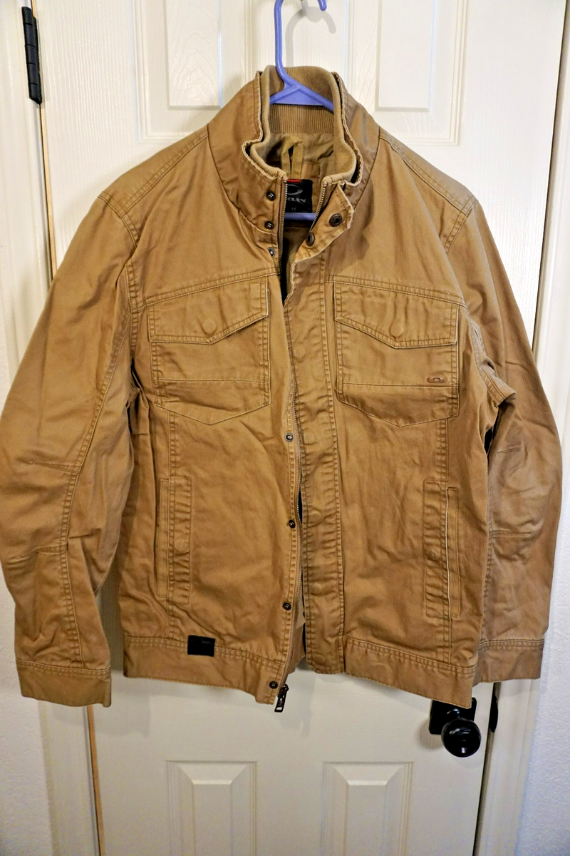 Oakley Waxed Canvas Tactical Utility Jacket Sz M Desert Tan Full