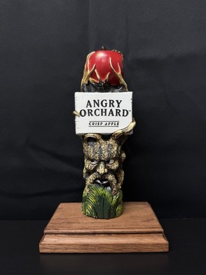 Angry Orchard Crisp Apple Hard Cider Tap Handle 8  Figural Angry Tree Apple