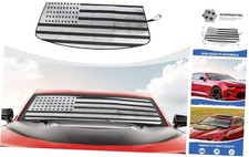 Windshield Sun Shade Compatible with 2016-2023 Chevy Camaro, USA Flag Front