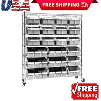 Heavy Duty Bin Rack Solid Steel Wire Shelving Storage Unit Home Organizer 21 Bin