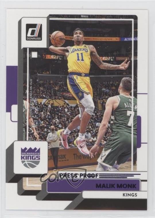 2022-23 Panini Donruss Purple Press Proof 57/199 Malik Monk #141 13p2