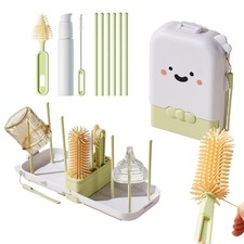 Baby Bottle Brush Set Cleaner Kit With Nipple Silicone Straw Soap Dispenser