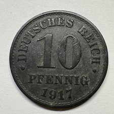 1917 Germany 10 Pfennig - Coin #D-012