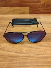 Vintage Revo Aviator Sunglasses Black Frame Blue Polarized Mirror Lenses Men s