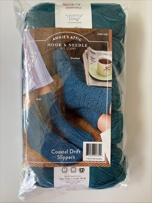 Annie s Attic Coastal Drift Slippers Kit   5 Skeins Premier Everyday Yarn NEW