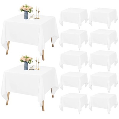 Teruntrue 12 Packungen weiße Tischdecke 132 x 132 cm (52 quadratisch 132 x 132 cm, 