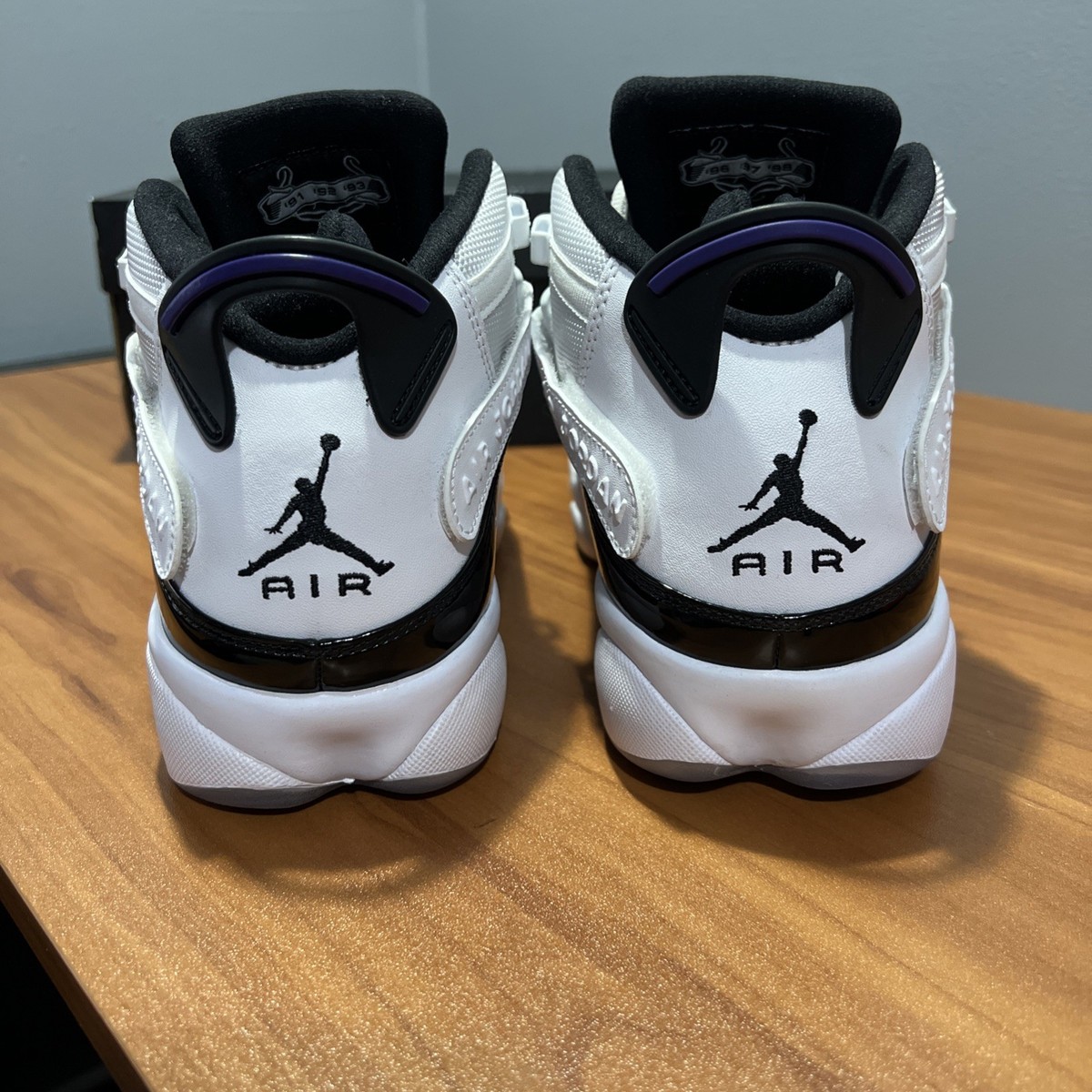 Size 8.5‎ Nike Air Jordan 6 Rings White Black Dark Concord Mens Shoes 322992-104 Nike Air Jordan 6 Rings  main image 3