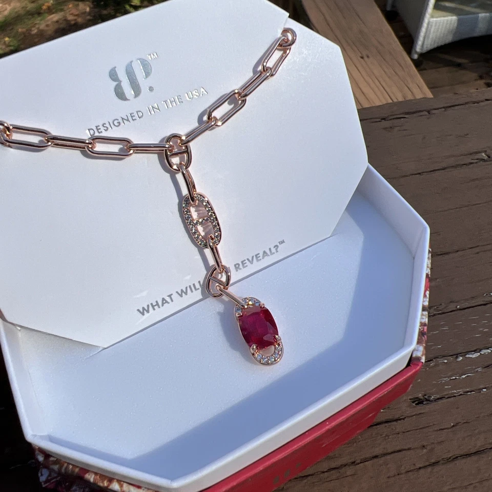 Bomb Party Dazzling Heartfelt Desire Necklace Ruby July 2025 Rose Gold - Image 3 of 4