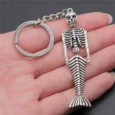 18x74mm Skull Pendant Keychain Gothic Hanging Charm Bag Accessory Gift New
